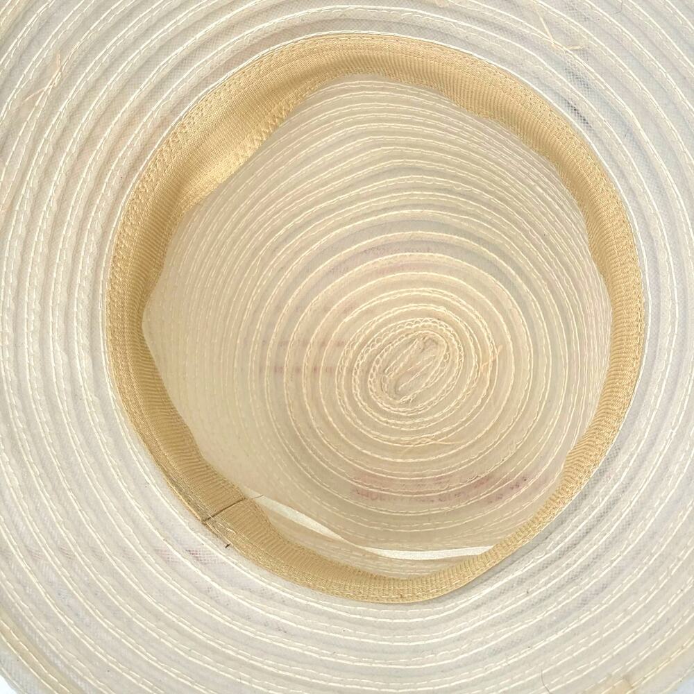 Vintage Cream Floral Straw Sun Hat - Picture 5 of 6